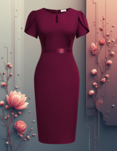 EandChic Burgandy Dress