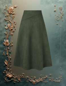 EandChic Suede Green Skirt
