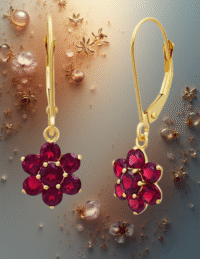 EandChic Ruby Earrings