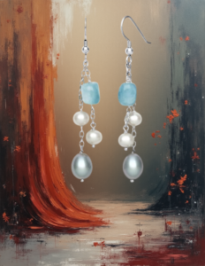 EandChic Blue Pendant Earrings