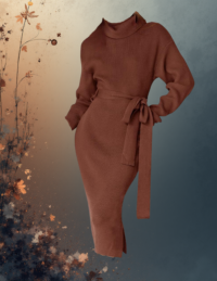 EandChic Brown Dress Sweater