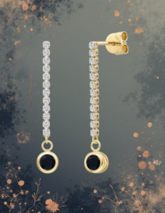 EandChic Black Onyx Pendant Dusters Earrings