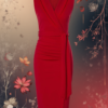 EandChic Bright Red Sleeveless Dress