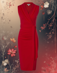 EandChic Bright Red Sleeveless Dress