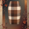 EandChic Brown Plaid Skirt