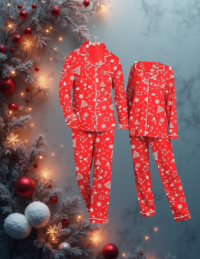 Christmas Family Matching Pajamas Long Sleeve Button Down PJs Sleepwear