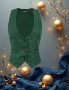 EandChic Dark Green Short Vest