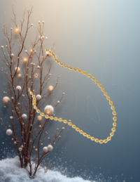 EandChic Gold Beaded Necklace