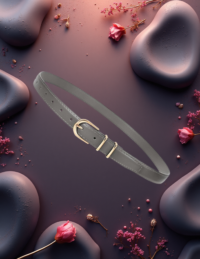 EandChic Gray Leather Skinny Belt