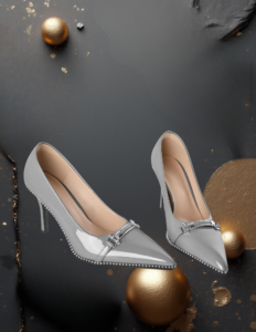 EandChic Gray Stilettos Shoes