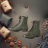 EandChic Green Casual Boots