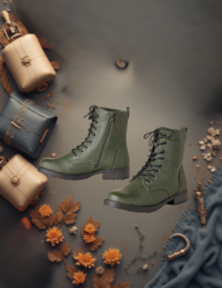 EandChic Green Casual Boots