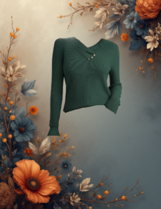 EandChic Green Casual Sweater Long Sleeves