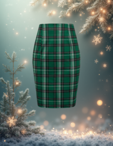 EandChic Green Plaid Skirt