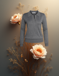 EandChic Grey Long Sleeves-Sweater