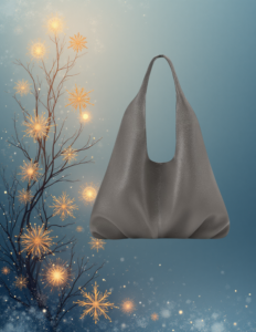 EandChic Grey Metallic Handbag