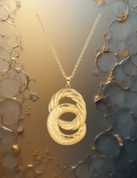 EandChic long Pendant Yellow Gold Sweater Necklace