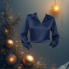 EandChic Navy Blue Blouse