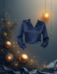 EandChic Navy Blue Blouse