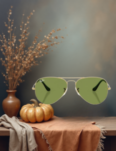 EandChic Rayban Aviator Green Sunglasses