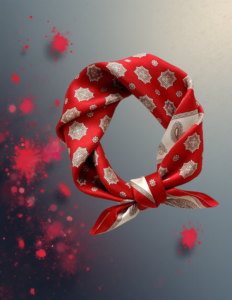 EandChic Red Beige Neck Scarf