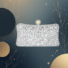 EandChic Rhinestone Silver Clutch