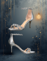 EandChic Rhinestone Silver Sandals