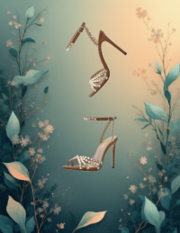 EandChic Rhinestones Brown Sandals