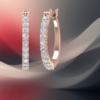 EandChic Rose Gold Diamond Loop Earrings