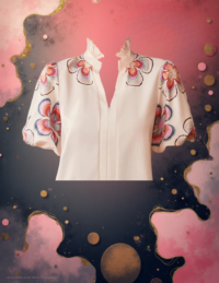 EandChic Rose Puff Sleeves