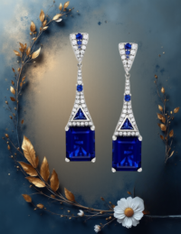 EandChic Sapphire Diamond Earrings