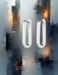 EandChic Silver Paperclip Earrings