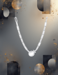 EandChic Silver Paperclip Necklace