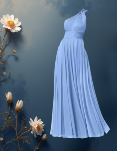 EandChic Steel Blue Emperial Dress