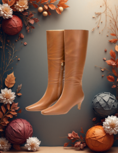 EandChic Brown Leather Tall Boots