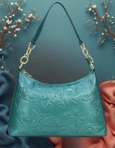 EandChic Teal Handpainted Handbag