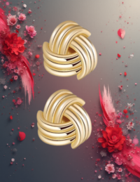 EandChic Yellow Gold Chunky Earrings