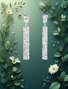 EandChic White Gold Chunky Hammered Earrings