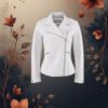 EandChic White Leather Jacket
