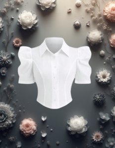 EandChic White Shirt Puff Sleeves