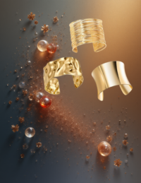 EandChic Yellow Gold Chunky Bangles