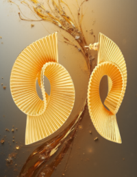 EandChic Yellow Gold Dangle Earrings