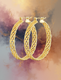 EandChic Yellow Gold Hoop Earrings