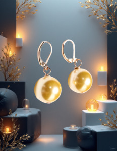 EandChic Yellow Pearl Earrings