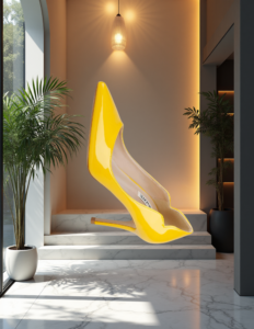 EandChic Yellow Pumps Shoes