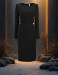 EandChic Black Pencil Dress