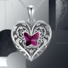 EandChic Black Fuschia Heart Necklace
