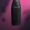 EandChic Black Leather Pencial Skirt