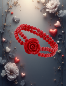EandChic Coral Bead Red Bracelet