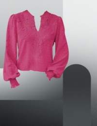 EandChic Fuschia Flowy Lace Top